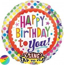 Folija balon glasbeni - Happy Birthday Konfeti Folija balon glasbeni - Happy Birthday Konfeti